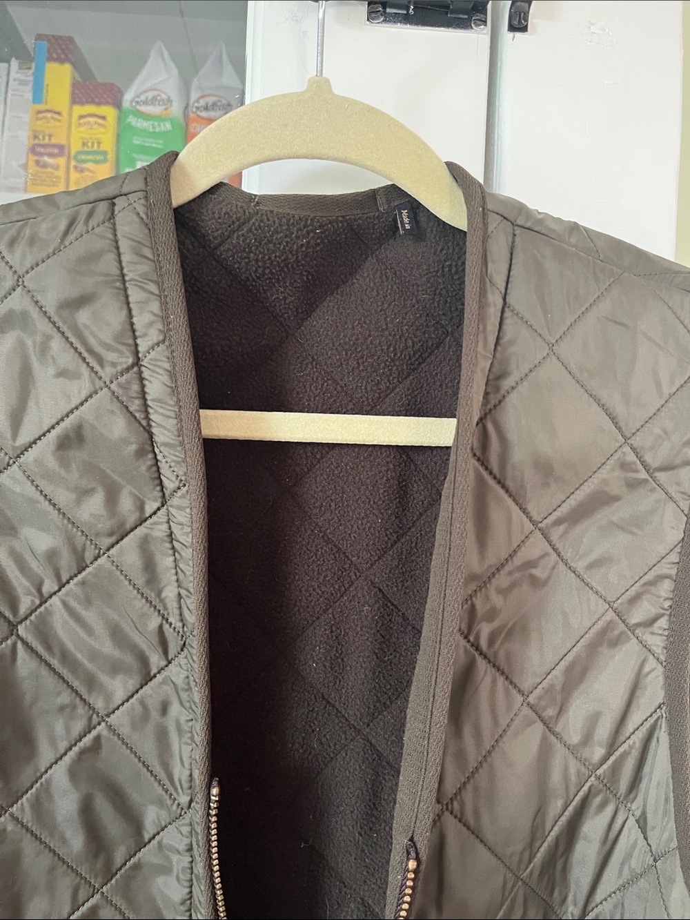 Barbour Quilted Green Vest Flannel Lined Embroidered Logo Sz Medium - Picture 3 of 5